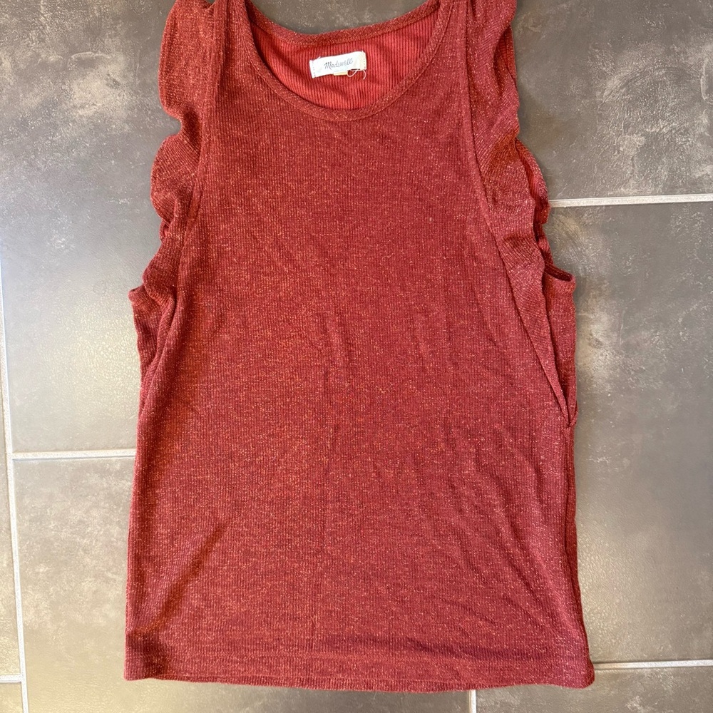 Madewell Sleeveless Tank Top in Rich Red